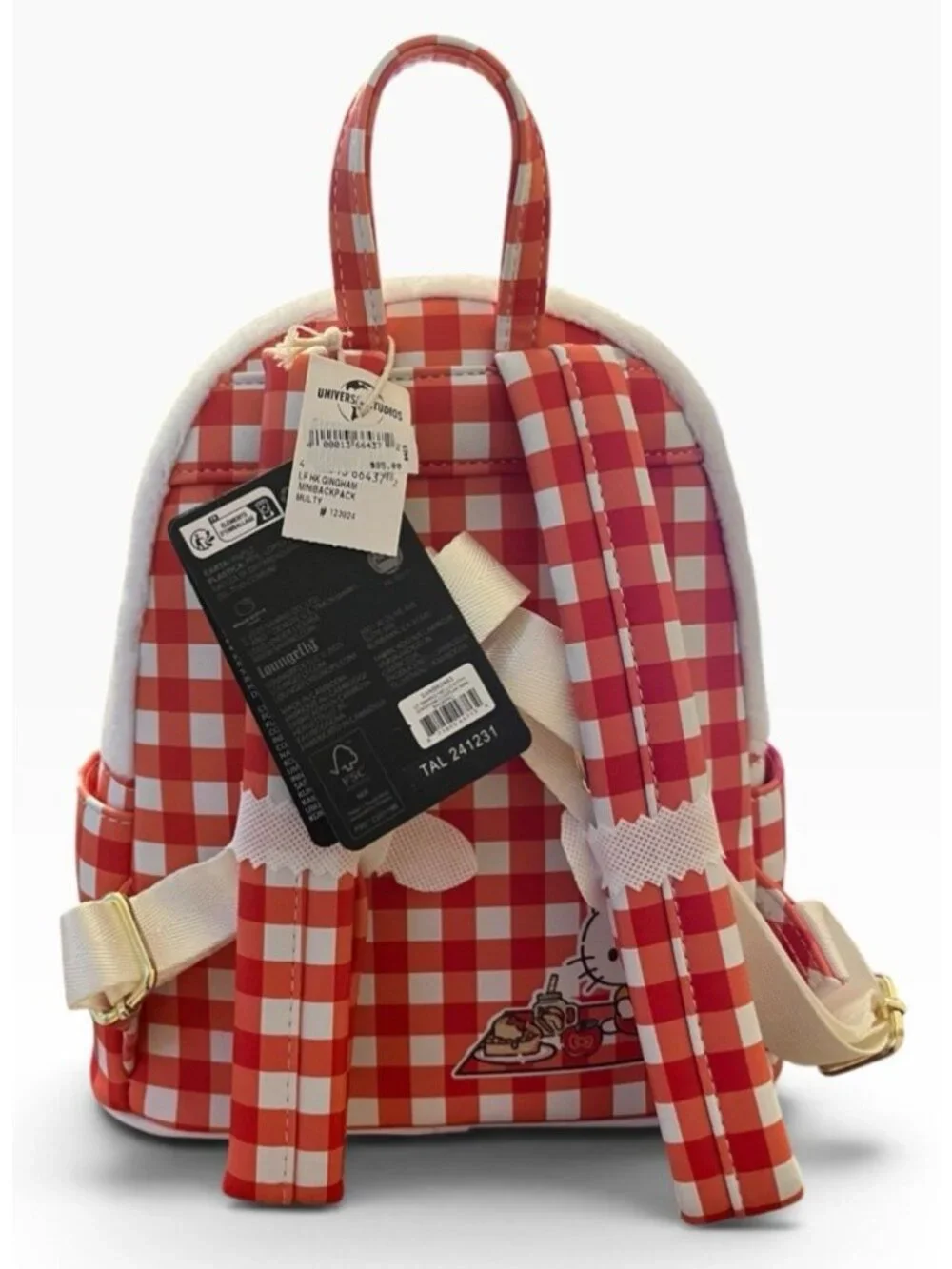 Loungefly Sanrio Hello Kitty Gingham Red White Mini Backpack Plush Picnic NWT